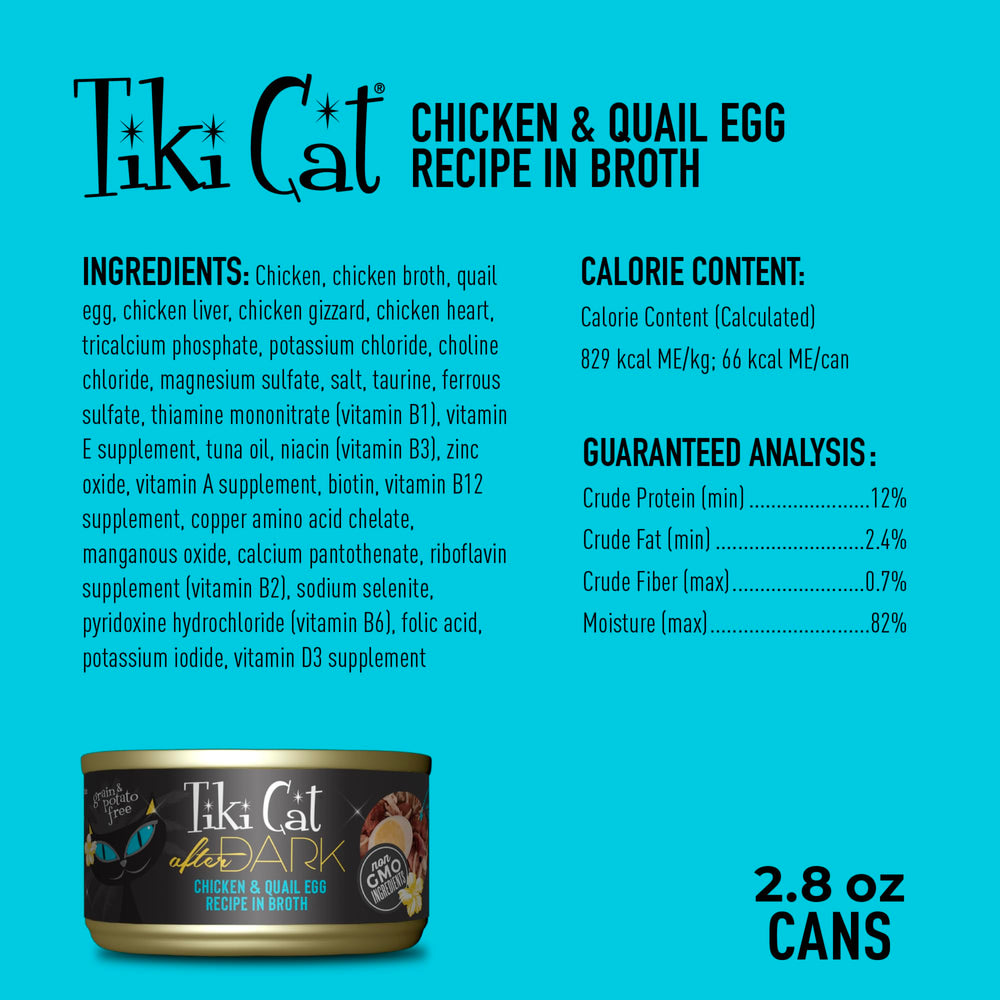 Tiki Cat After Dark: caldo sabroso que facilita la hidratación y la palatabilidad.