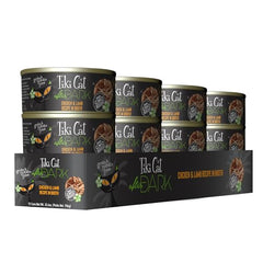 Tiki Cat After Dark, hígado de pollo y mollejas, fuente de nutrientes para piel y pelaje.