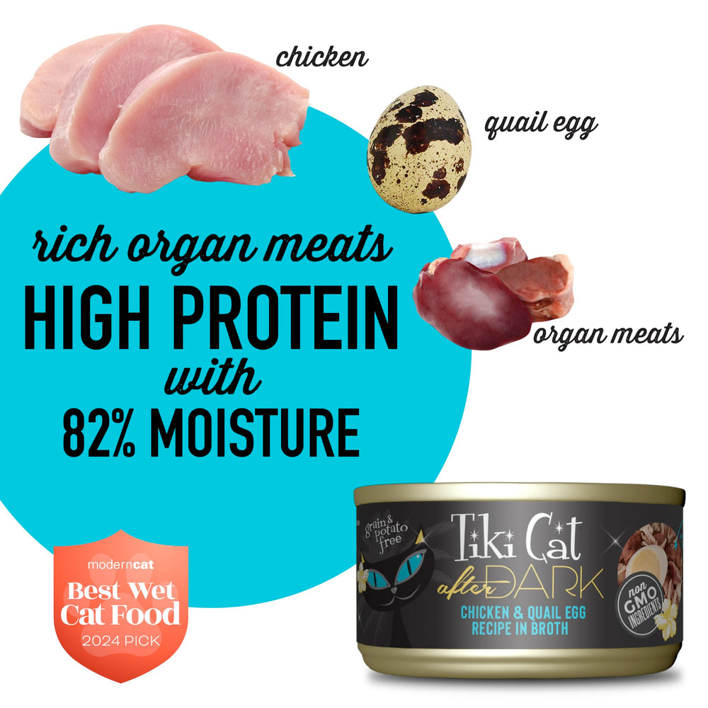 Tiki Cat After Dark: ingredientes reales de pollo, sin granos
