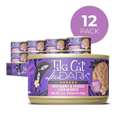 Tiki Cat After Dark Shreds: trozos de conejo, fuente de proteína y sabor natural