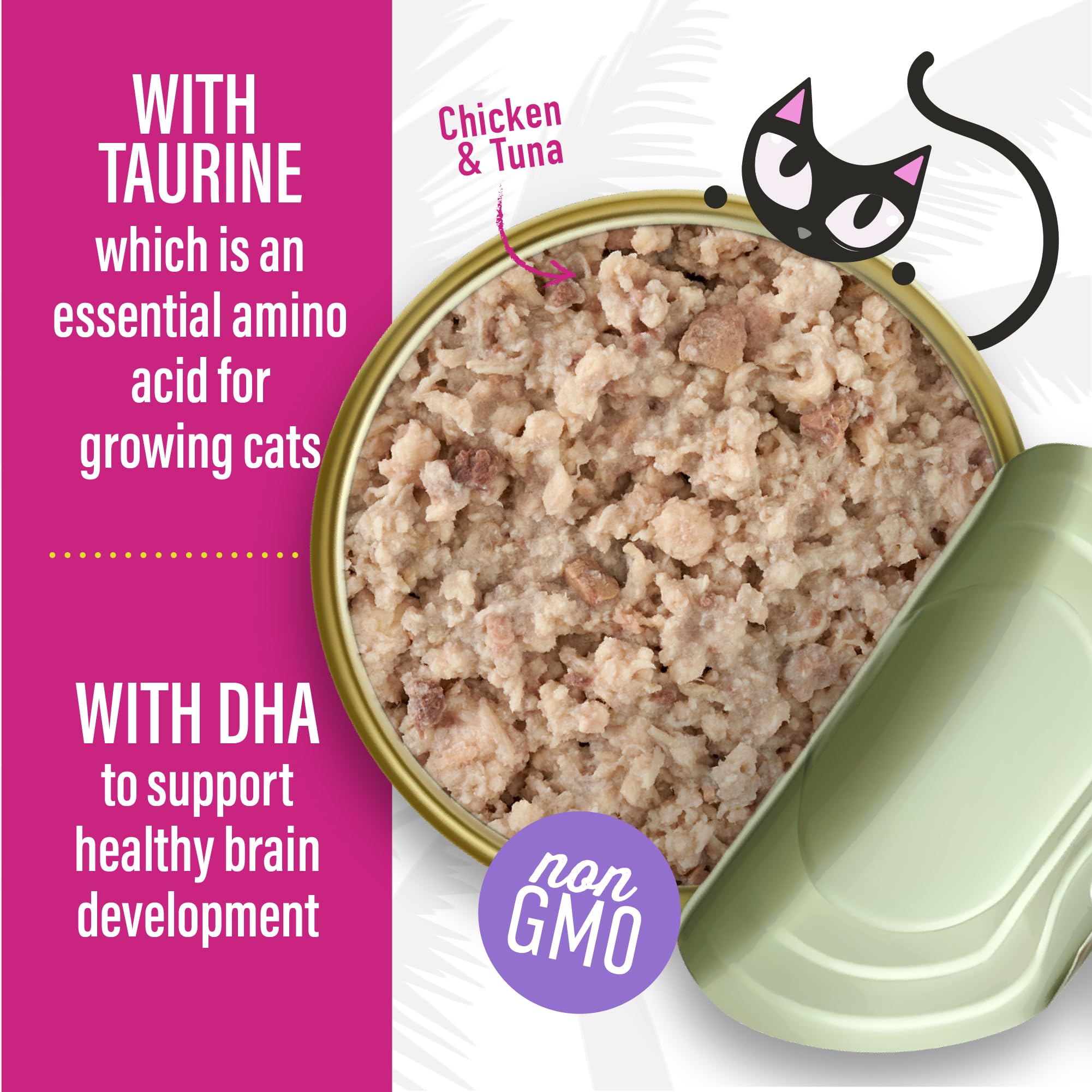Textura para transición en Tiki Cat Baby Favorites, facilita la alimentación.