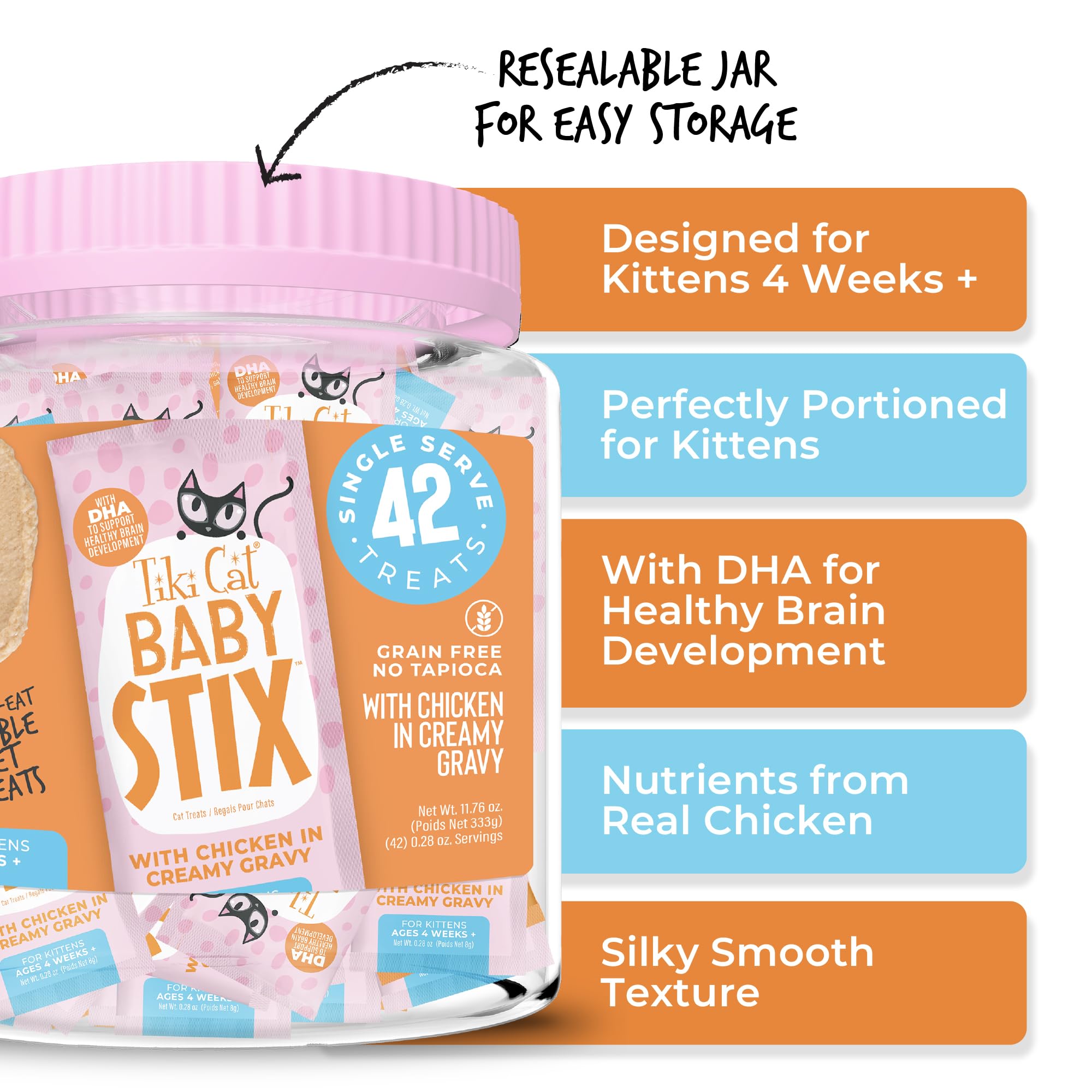 Tiki Cat Baby Stix como topping sabroso para croquetas.