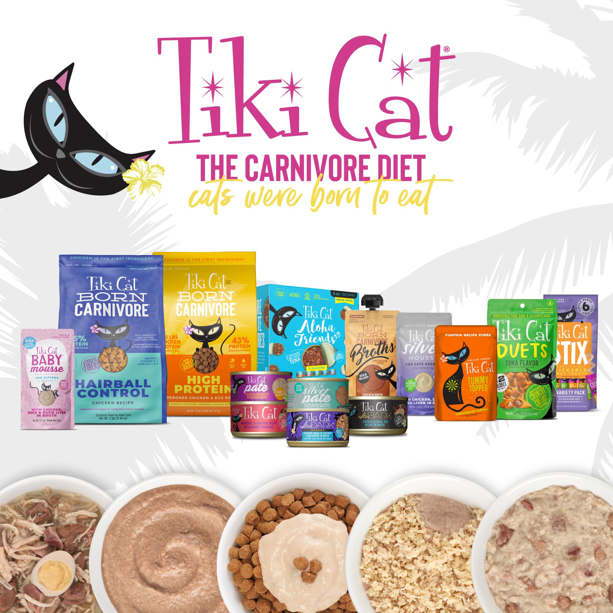 Tiki Cat Baby Stix sin granos y tapioca para gatitos sensibles.
