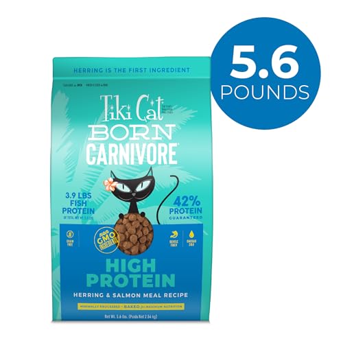Tiki Cat Born Carnivore, croquetas crujientes con proteína alta de arenque.