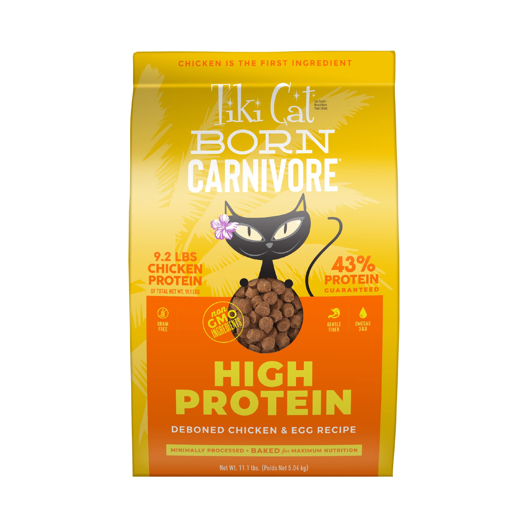Tiki Cat Born Carnivore croquetas de pollo y huevo listas para alimentación diaria.