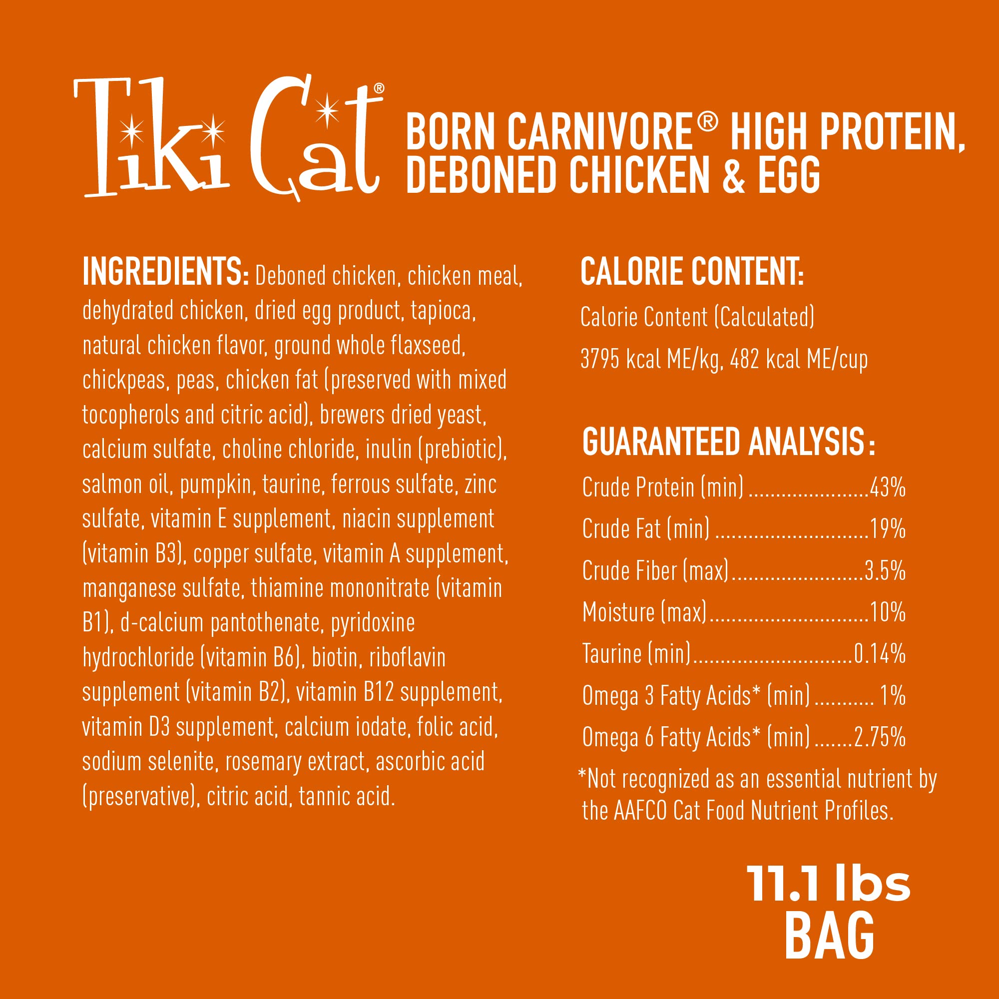 Croquetas horneadas de Tiki Cat Born Carnivore que conservan nutrientes y sabor.