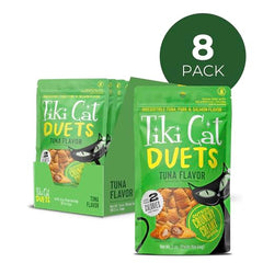 Tiki Cat Duets con sabores atún, cerdo y salmón para recompensa.