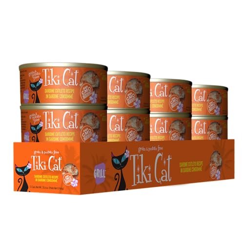 Tiki Cat Grill consommé delicado, presentación apetitosa para la comida húmeda.