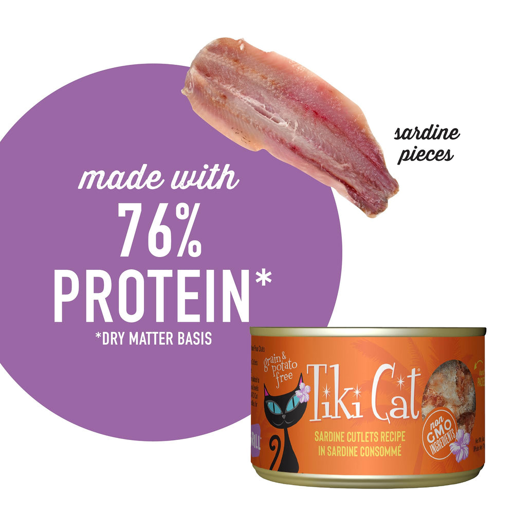 Tiki Cat Grill sin granos, proteína de alta calidad.