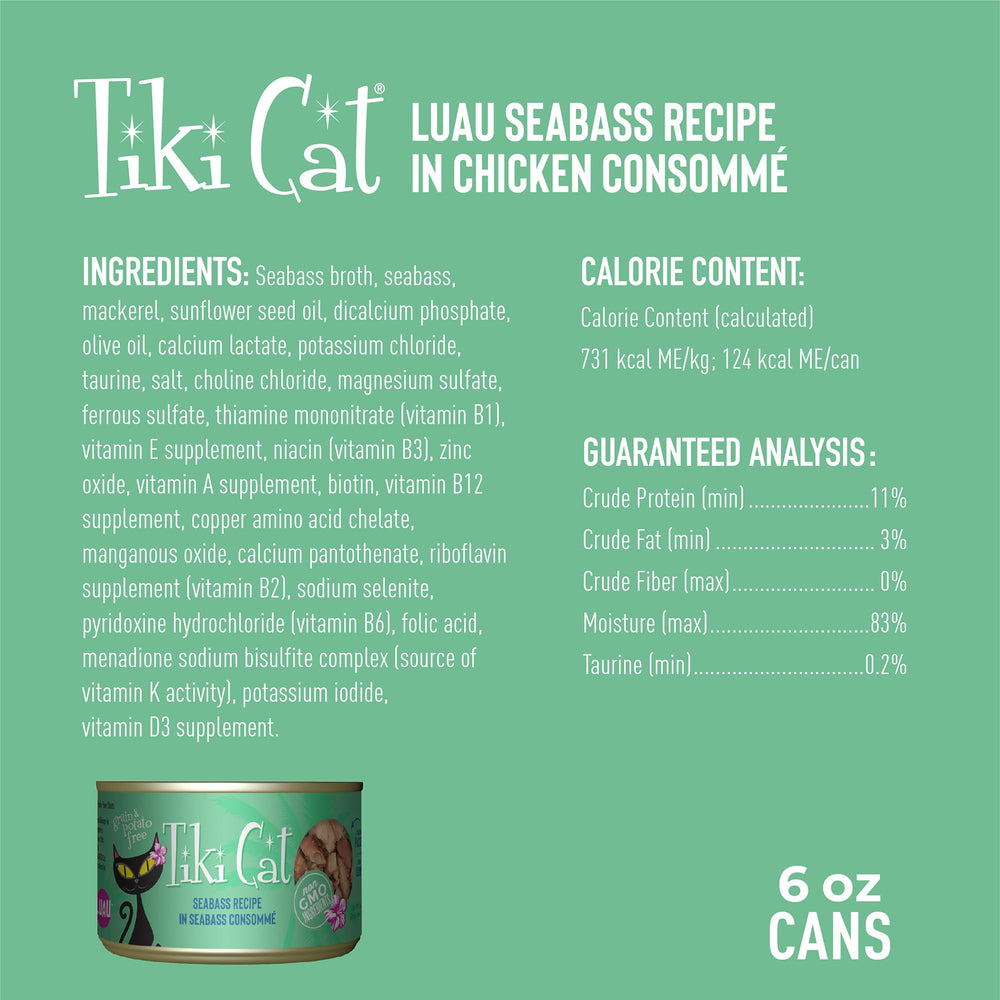 Tiki Cat Luau: etiqueta clara, nutrición equilibrada para todas las etapas.