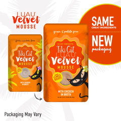 Tiki Cat Luau Velvet Mousse, alto contenido de humedad para hidratación natural.