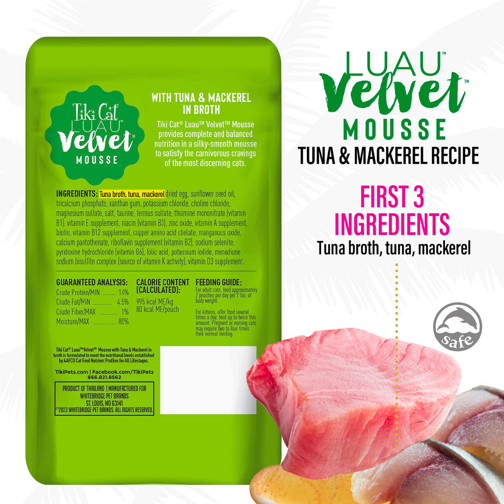 Textura sedosa de Velvet Mousse de Tiki Cat invita a comer con alegría.