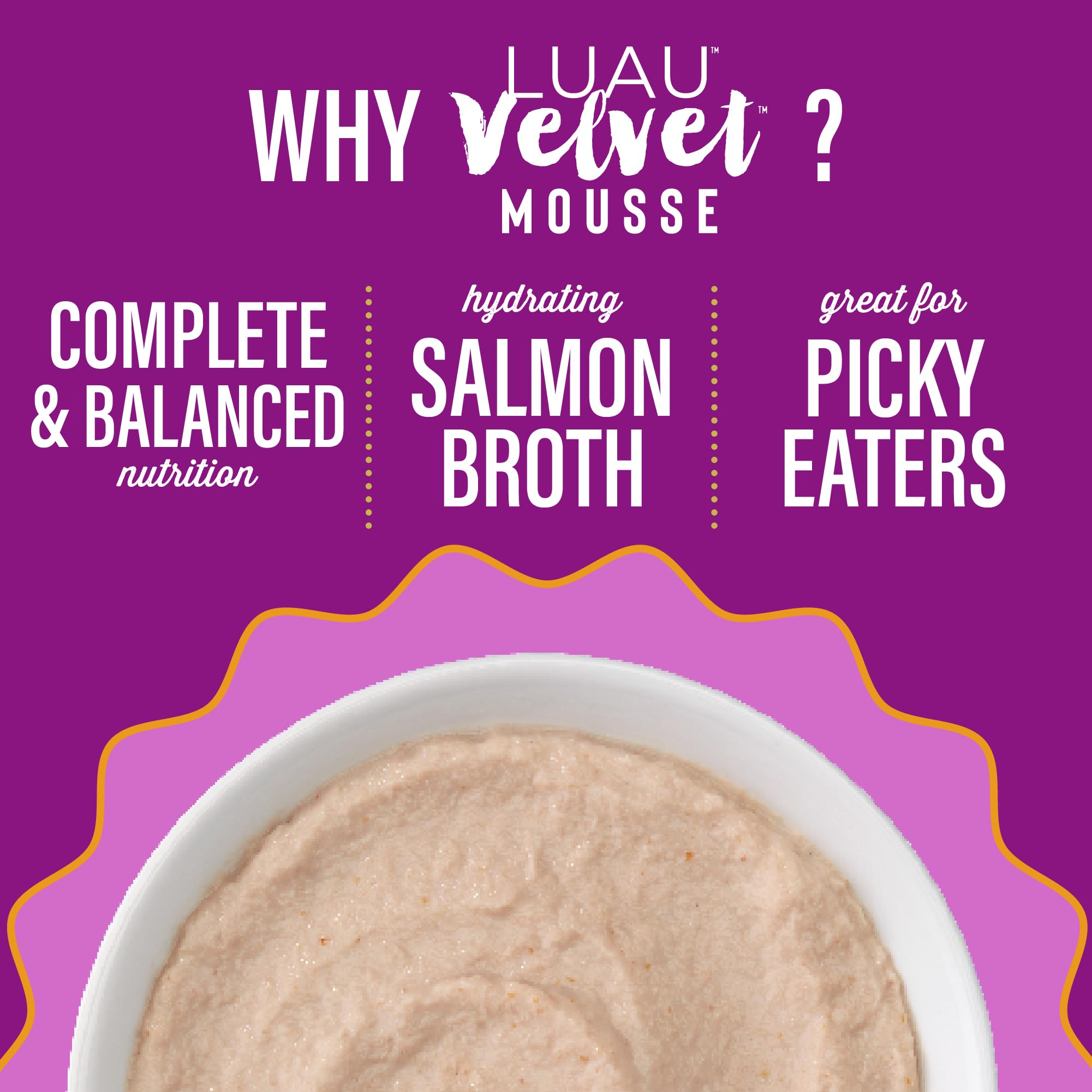 Tiki Cat Luau Velvet Mousse ofrece 80 kcal por porción en cada sobre.