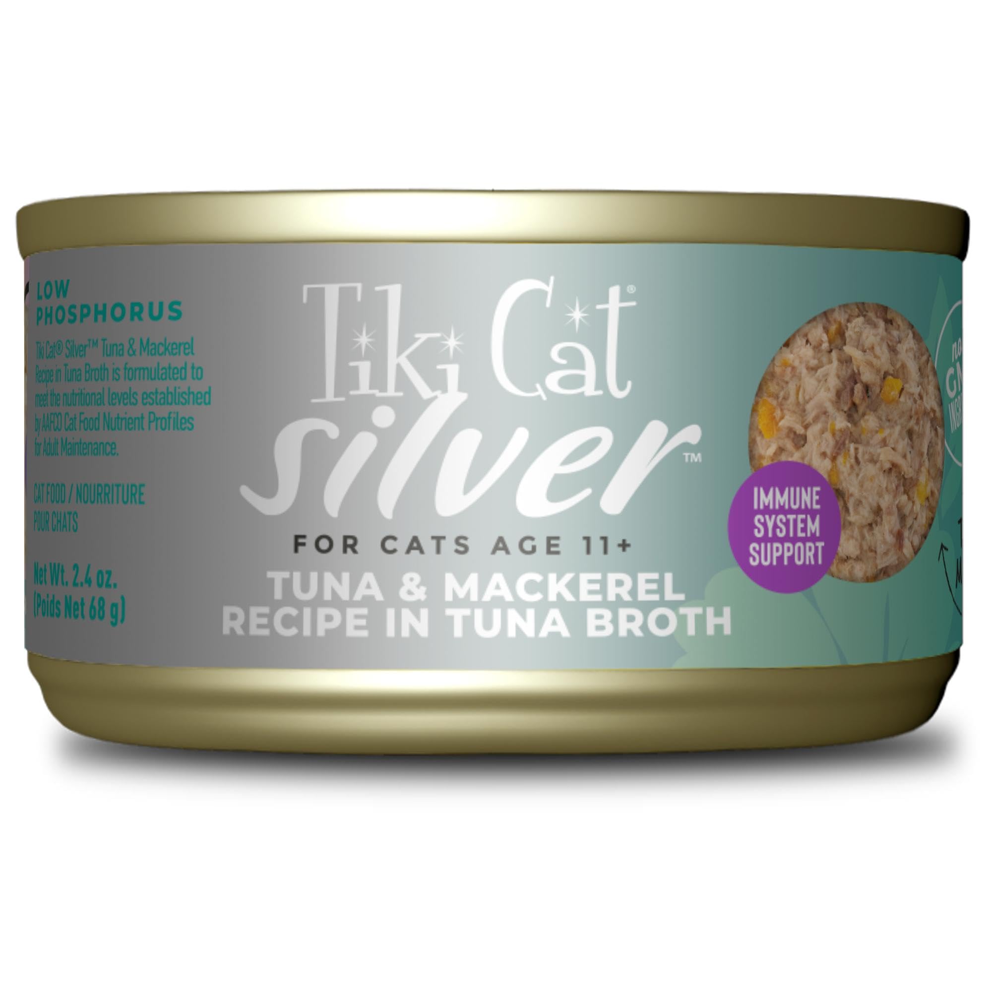 Tiki Cat Silver Comfort mousse trozos de pavo, textura suave para bocas delicadas.