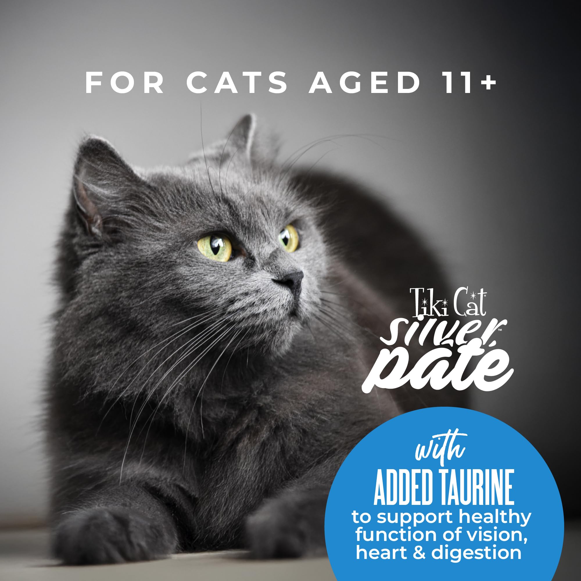 Tiki Cat Silver Pate, sin granos y no-GMO para dietas específicas.