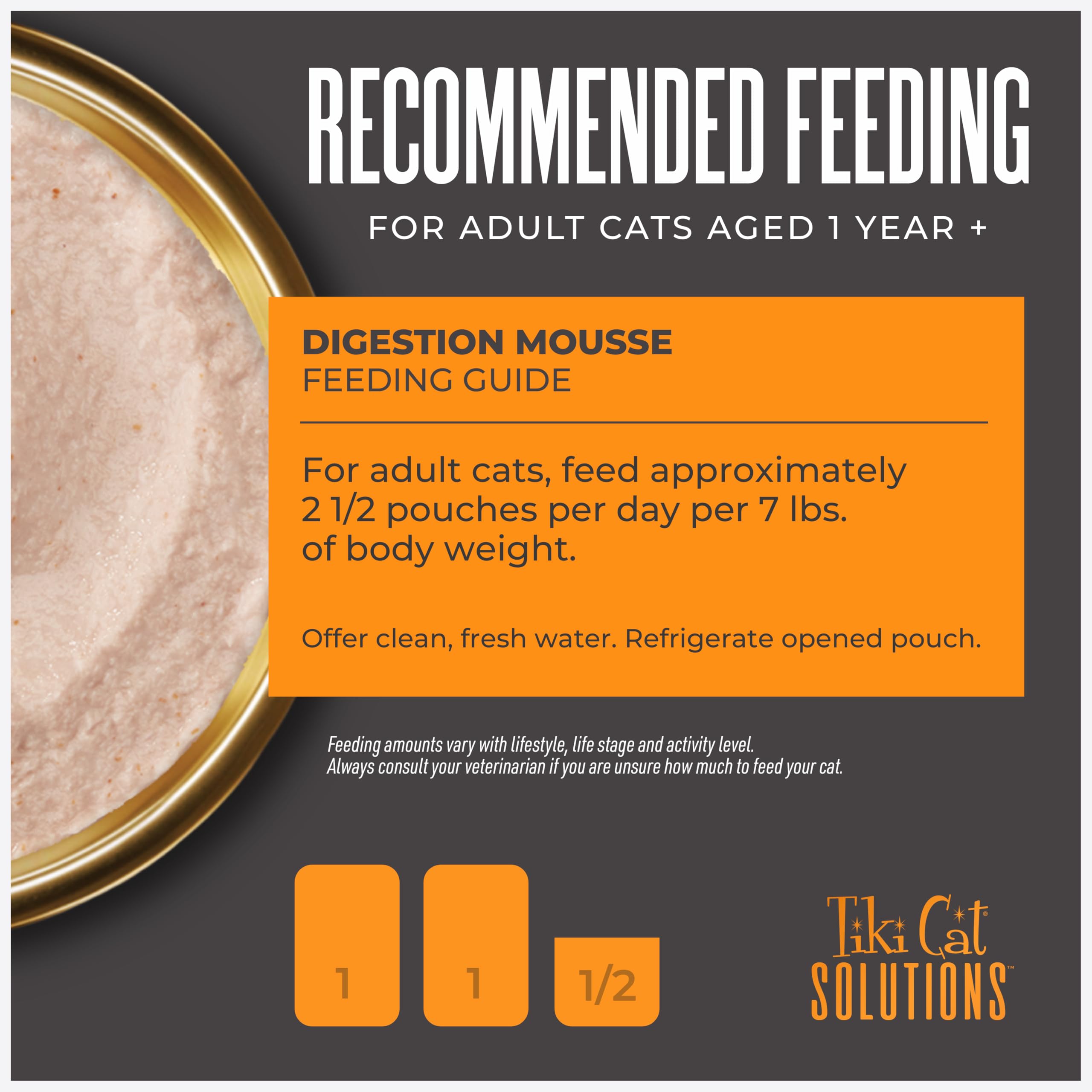Tiki Cat Solutions Digestion Mousse sin rellenos ni ingredientes artificiales.