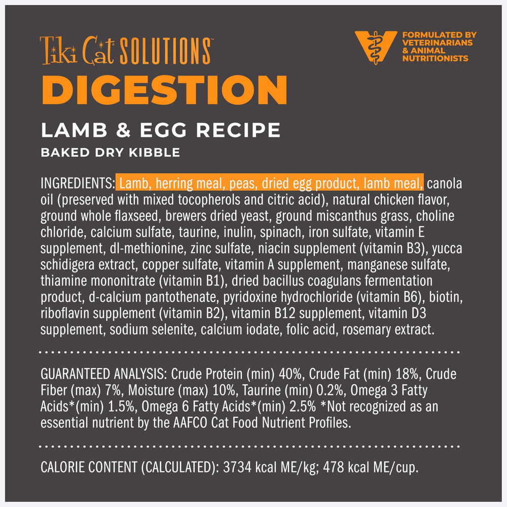 Tiki Cat Solutions Digestión, 40% proteína garantizada para nutrición de alto rendimiento