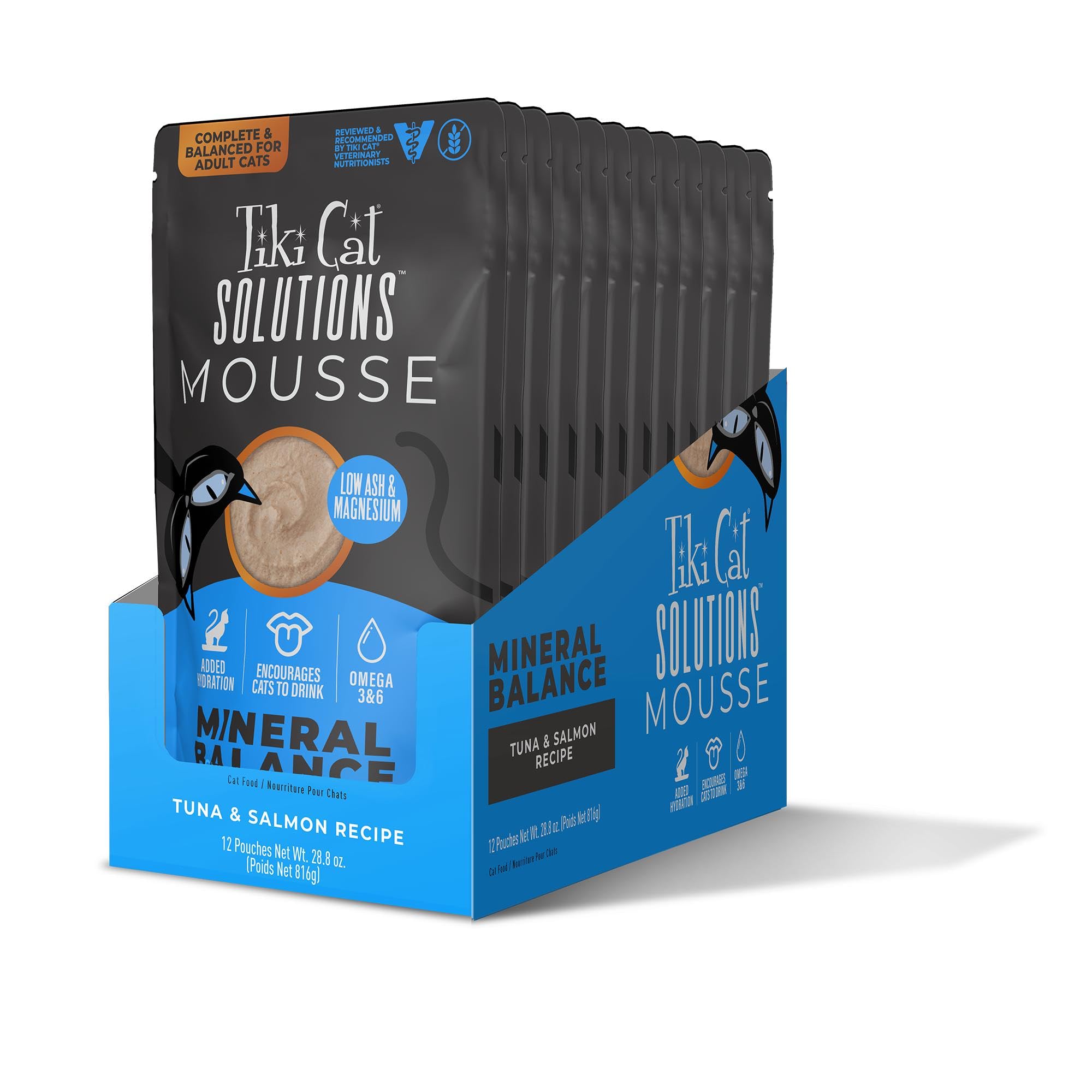 Bolsa de 2,4 onzas de Tiki Cat Solutions Mineral Balance Mousse para porciones.