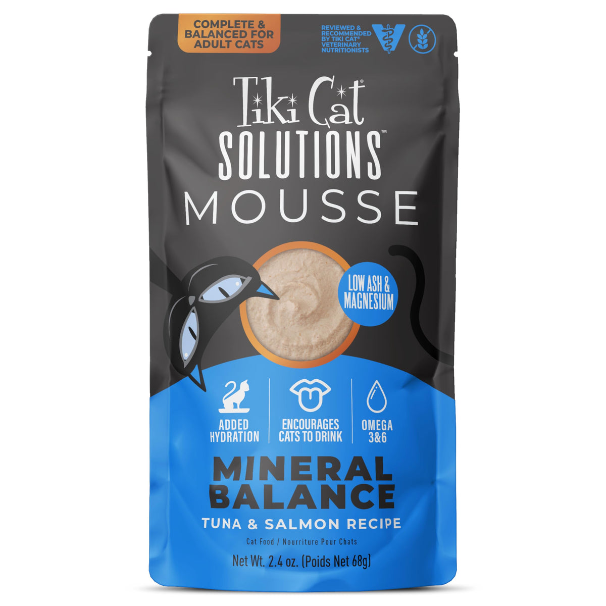 Tiki Cat Solutions Mineral Balance Mousse empaque vistoso para balance mineral.