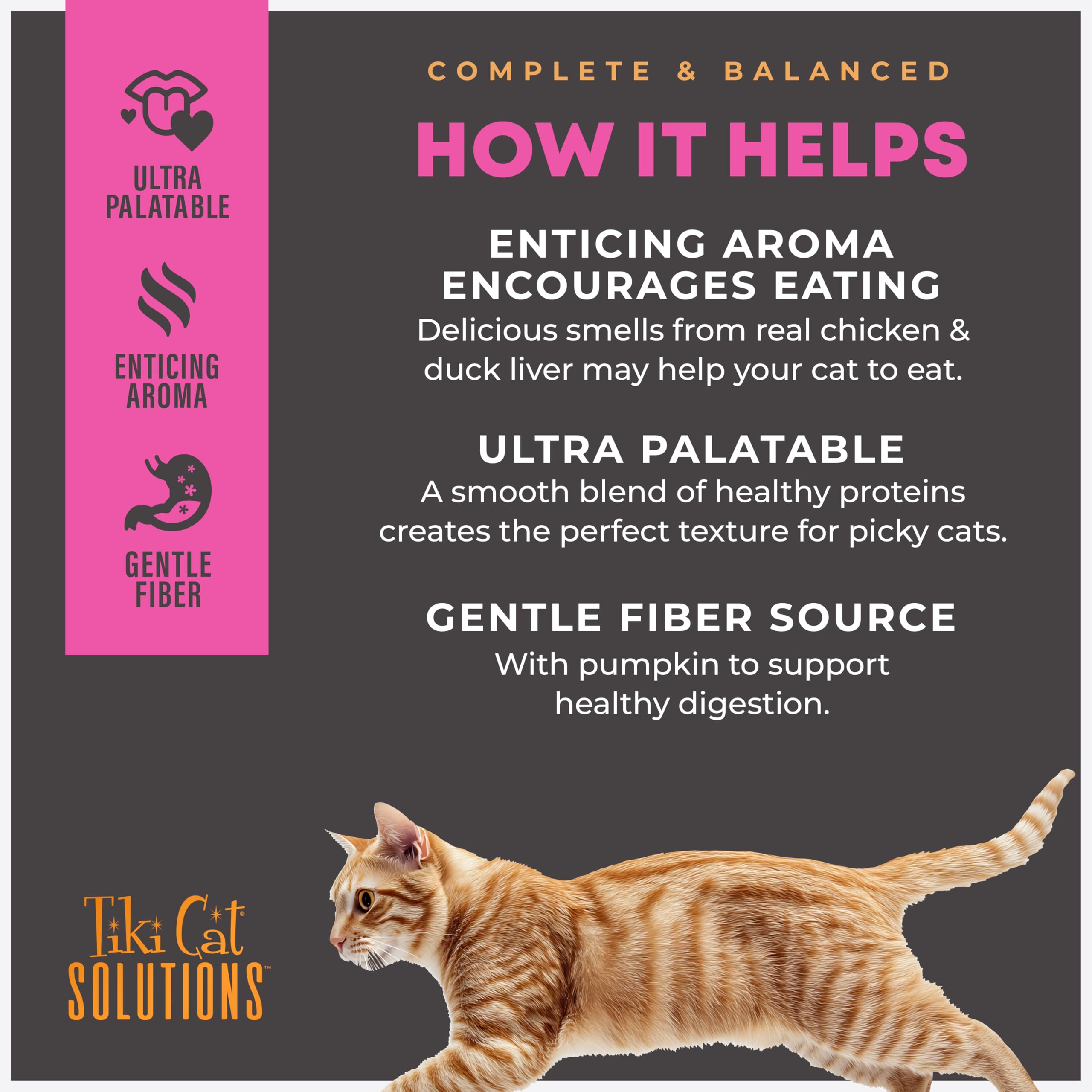 Hidratación adicional gracias al formato húmedo de Tiki Cat Solutions Mousse