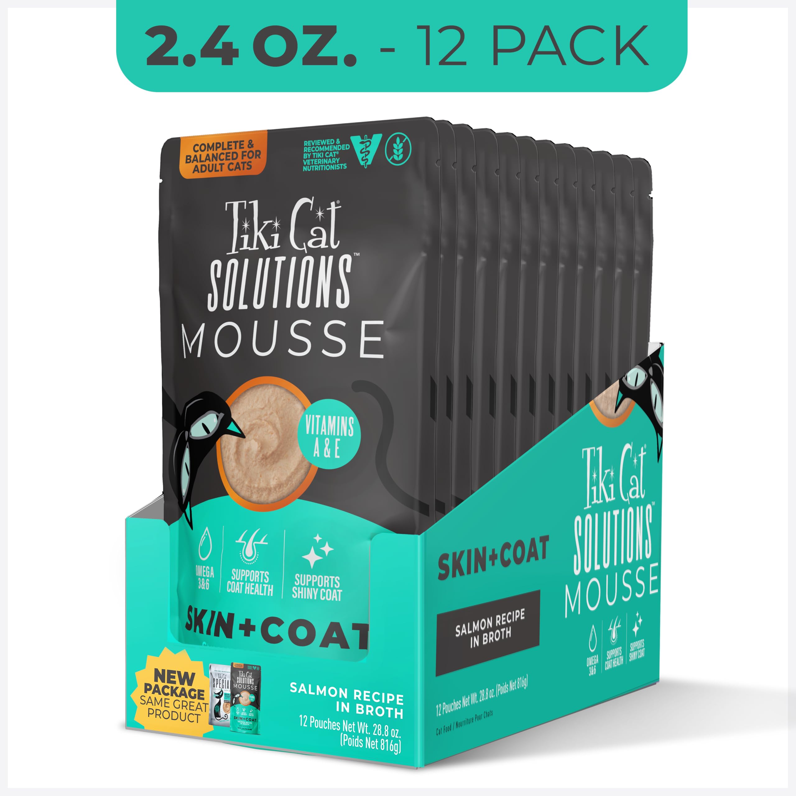 Omega 3 y 6 de Tiki Cat Solutions para piel y pelaje saludables.