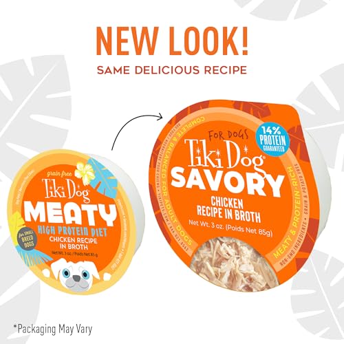 Tiki Dog Meaty pollo en caldo porciones en lata para comidas diarias