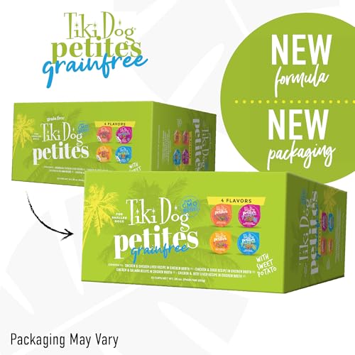 Tiki Dog Petites con salmón en trozos, sabor marino para perros pequeños.