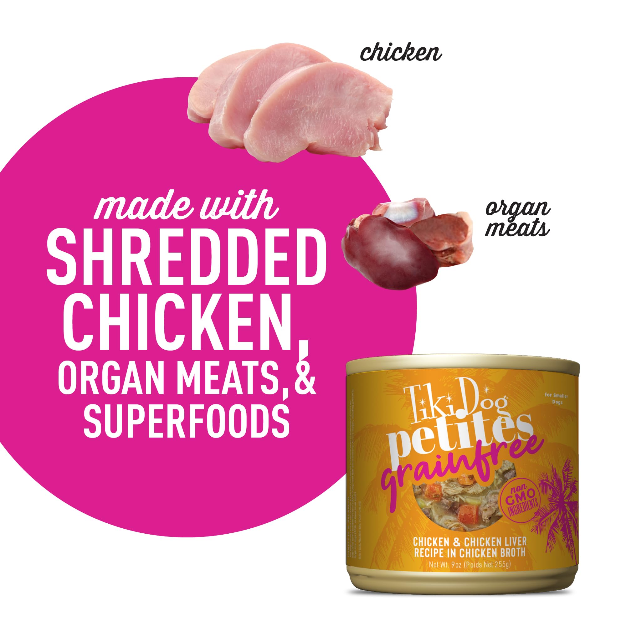 Tiki Dog Petites textura suave, fácil de comer para perros pequeños