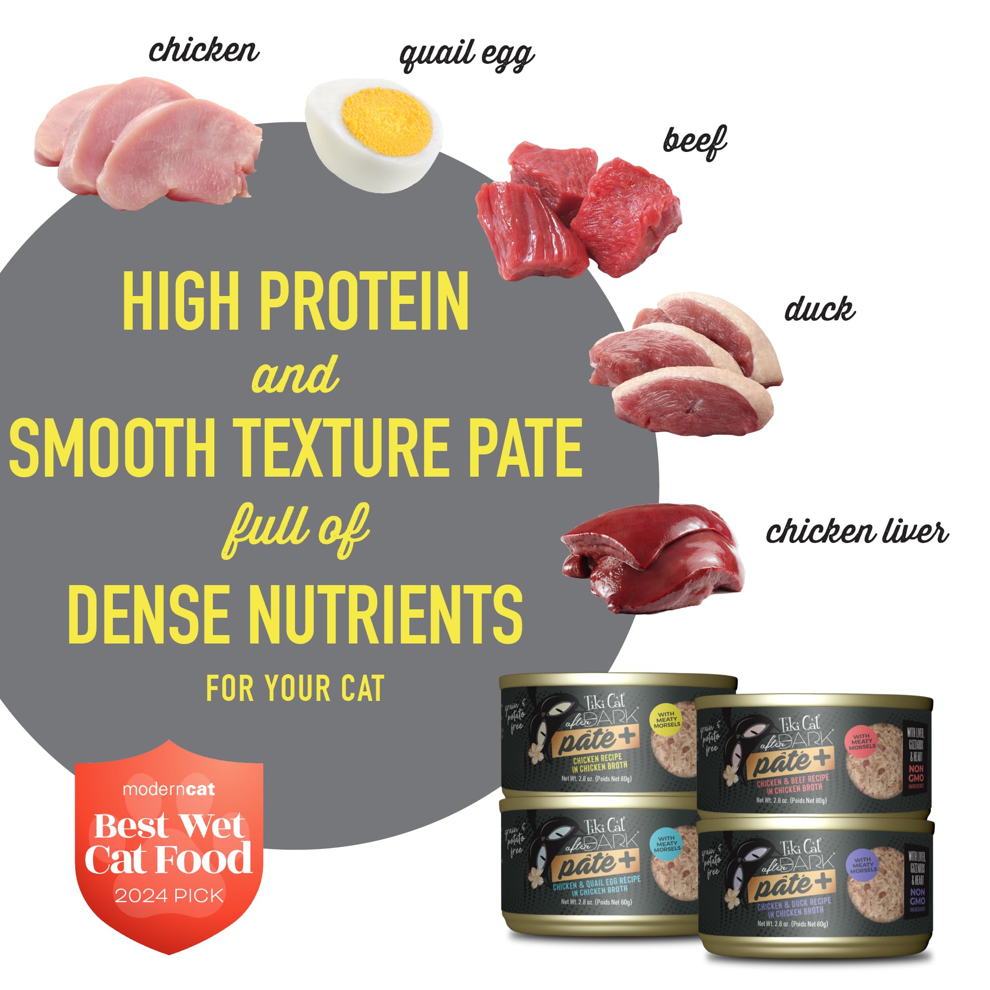 Tiki Pets After Dark Pâté+ caldo húmedo aporta líquidos para la hidratación.