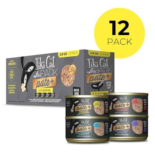 Tiki Pets After Dark Pâté+ textura cremosa para experiencia de comida suave.