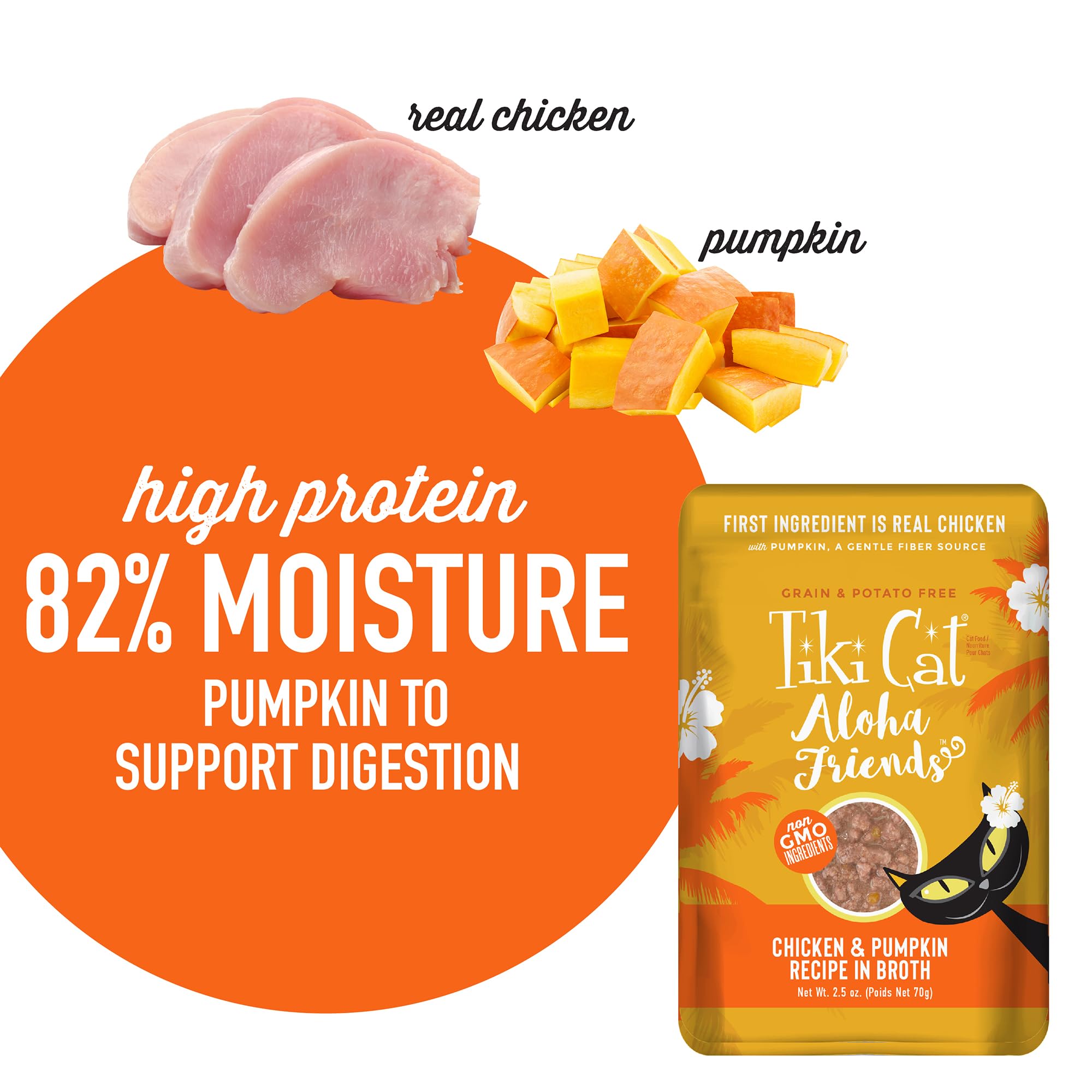 Proteína de calidad con pollo real en Tiki Cat Aloha Friends