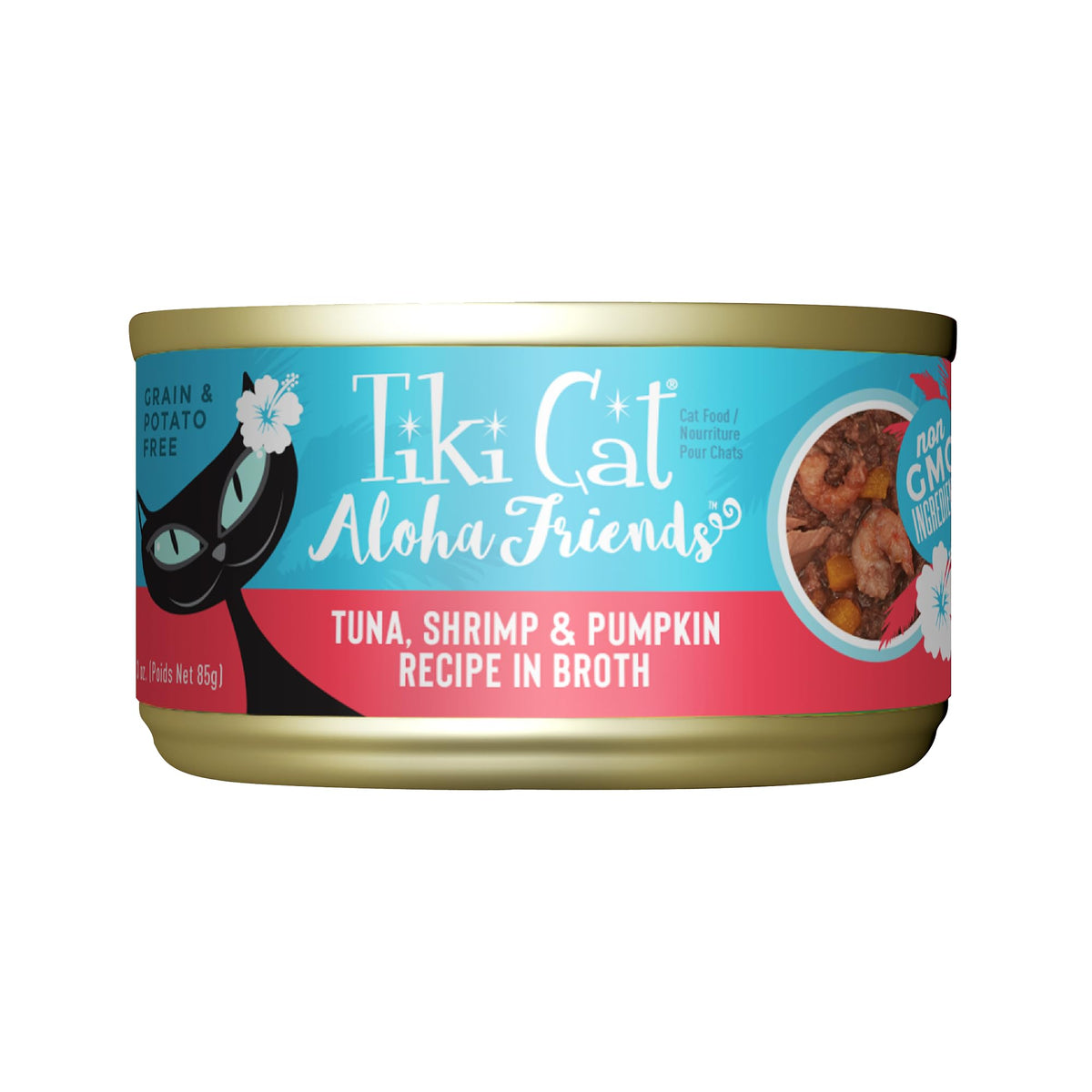 Tiki Cat Aloha Friends con atún y camarones: proteína sabrosa para gatos