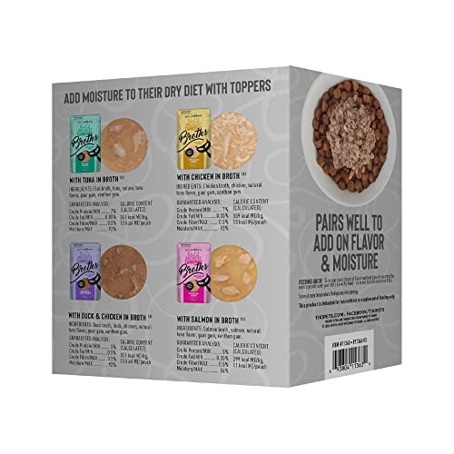 Caldo sabroso de Tiki Pets para mezclar con comida seca y aumentar humedad.