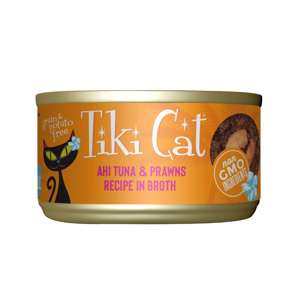 Tiki Cat Grill de TIKI PETS, lata de atún y camarones, sabor marino para gatos.