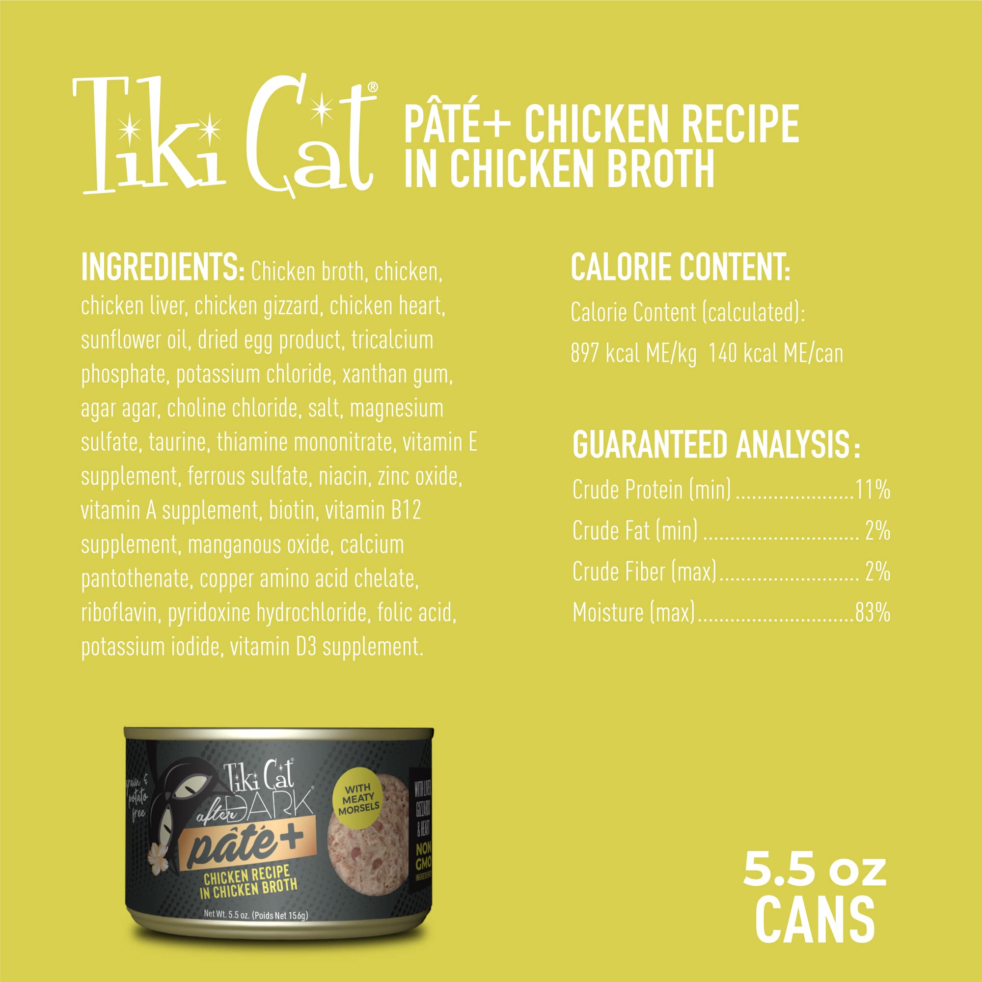 Tiki Pets Pâté Nocturna caldo húmedo para complementar líquidos.