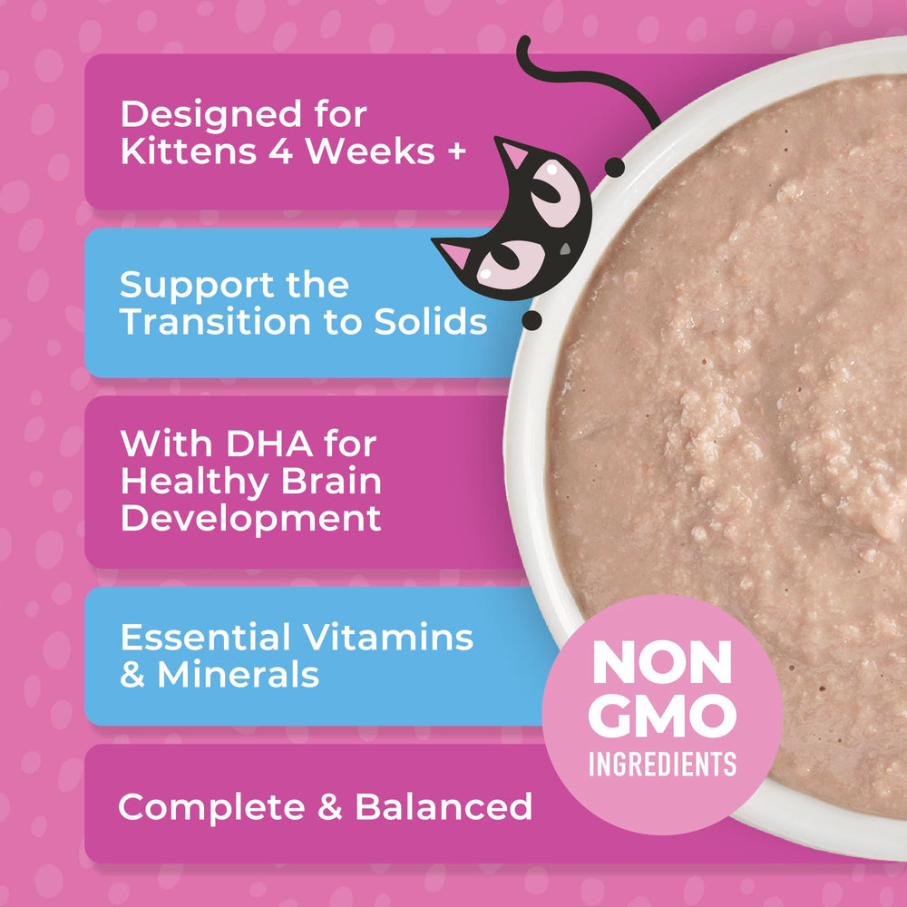 DHA para desarrollo cerebral en Tiki Cat Baby Mousse para gatitos.