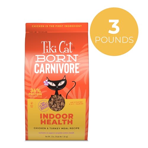 Tiki Pets Tiki Cat Born Carnivore, bolsa 3 lb, opción práctica para la alimentación diaria.