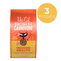Tiki Pets Tiki Cat Born Carnivore, bolsa 3 lb, opción práctica para la alimentación diaria.