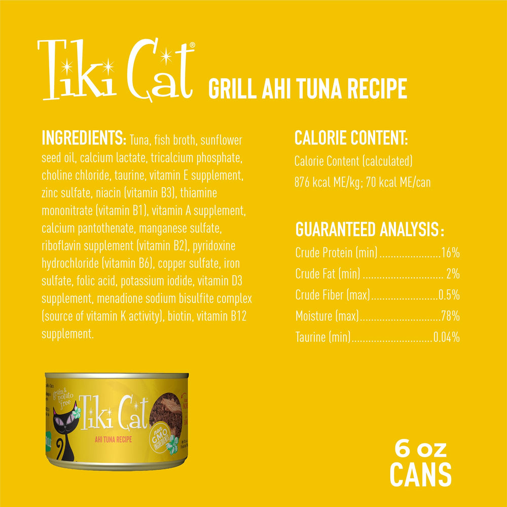 Tiki Cat Grill atún y pescado real, trozos jugosos.
