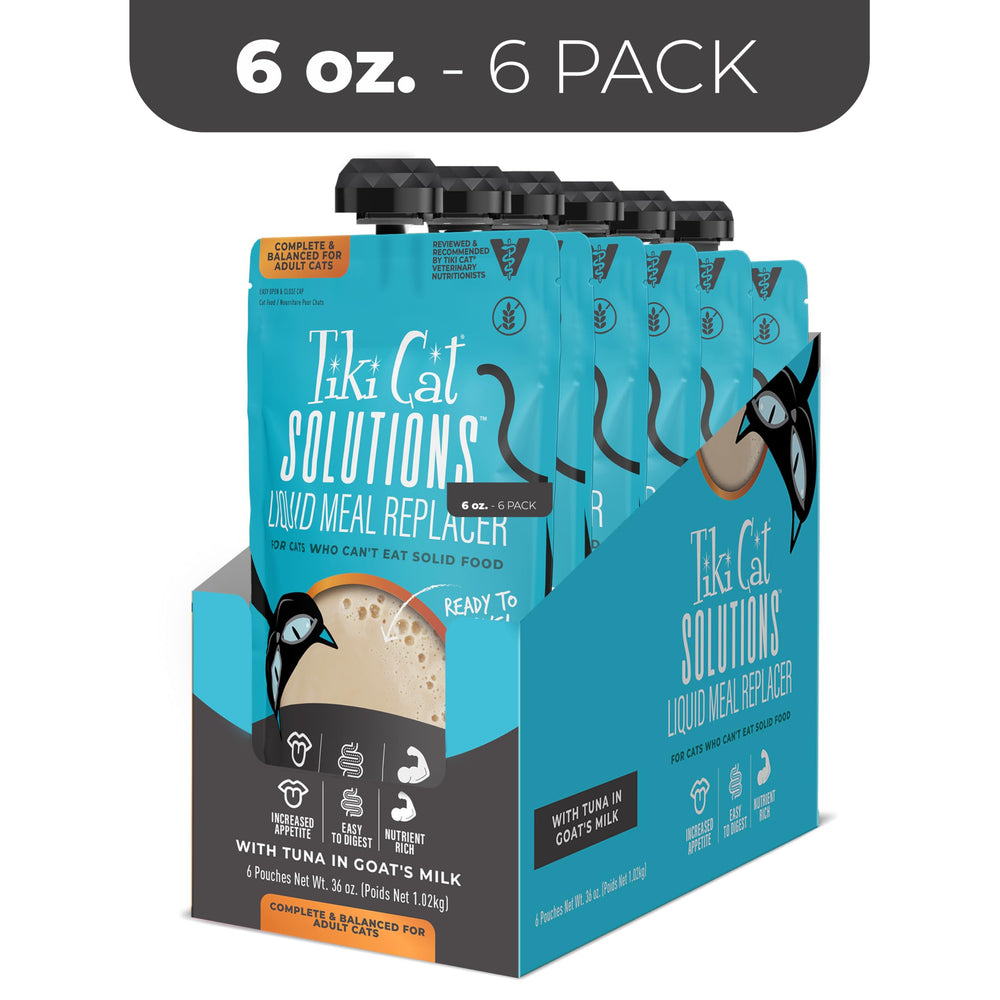 TIKI PETS Gato comiendo líquido nutritivo ayuda a beber más.
