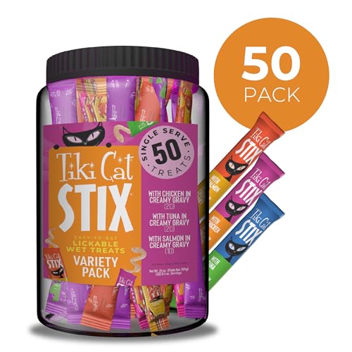 Tiki Cat Stix Mousse en porciones cremosas para snack práctico.