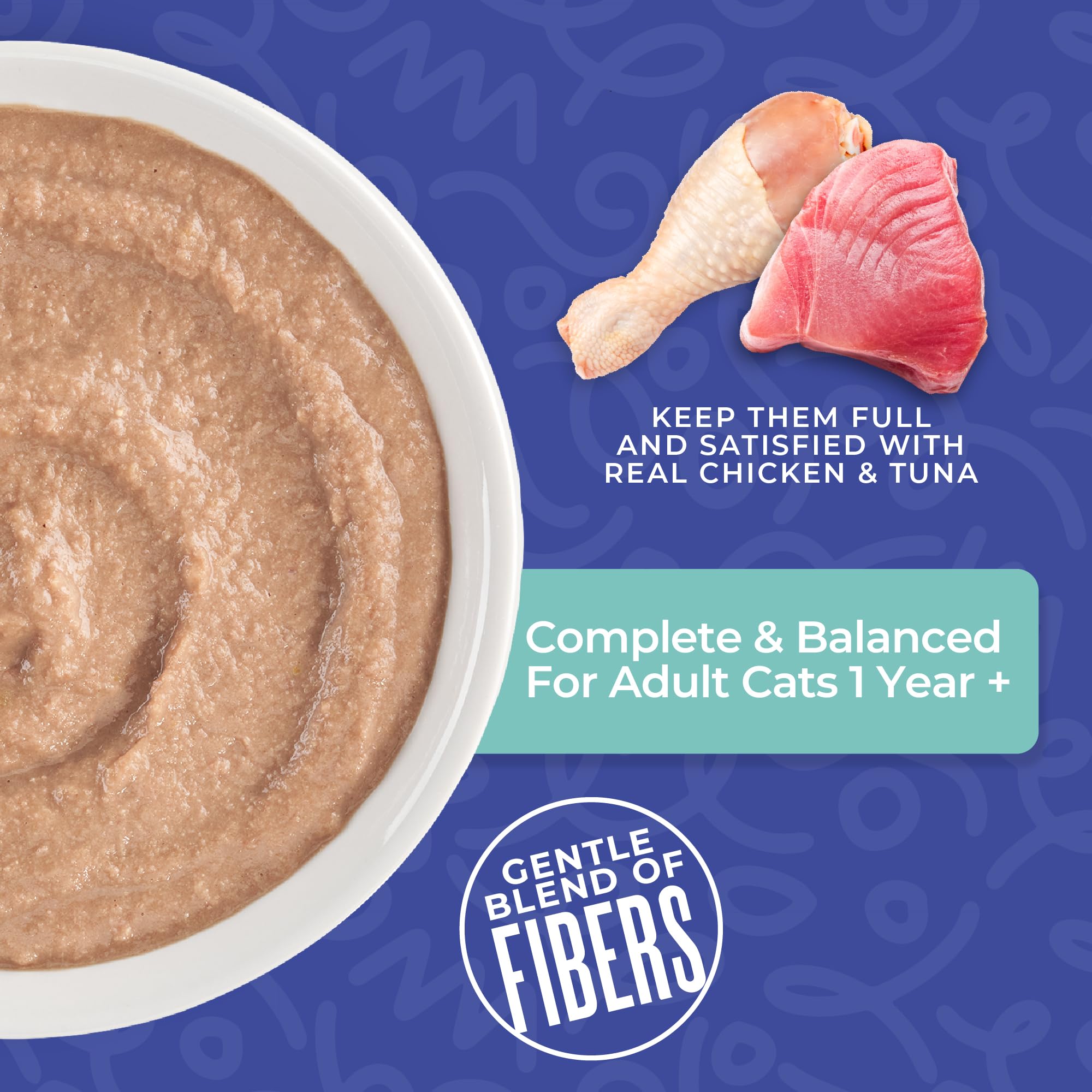 Tiki Cat Velvet Mousse con Omega 3 y 6 para piel y pelaje saludables.