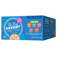 Tiki Pets Tiki Dog Savory Variety Pack copas de 3 onzas, variedad sabrosa.
