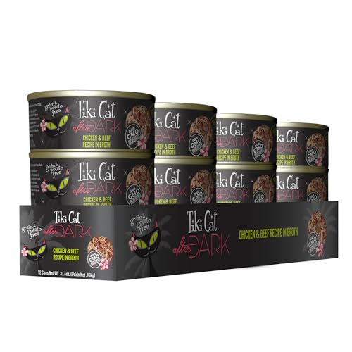 TIKI PETS Tras la Oscuridad lata con caldo sabroso para hidratación diaria.