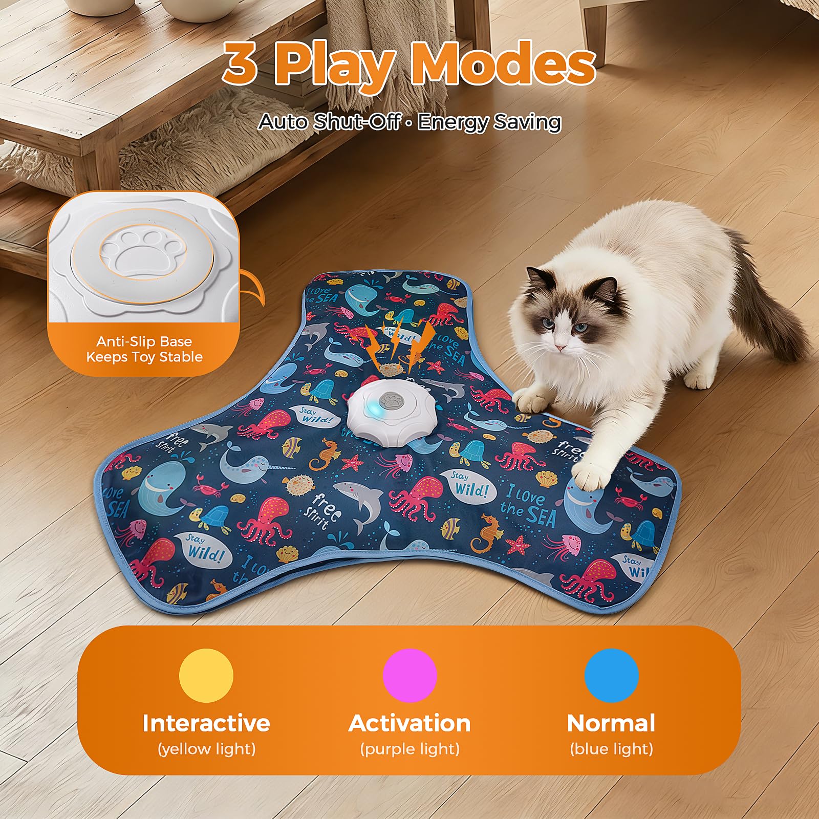 Tikibest Juguete Gato Interactivo reproduce sonidos de ratón para caza estimulada.