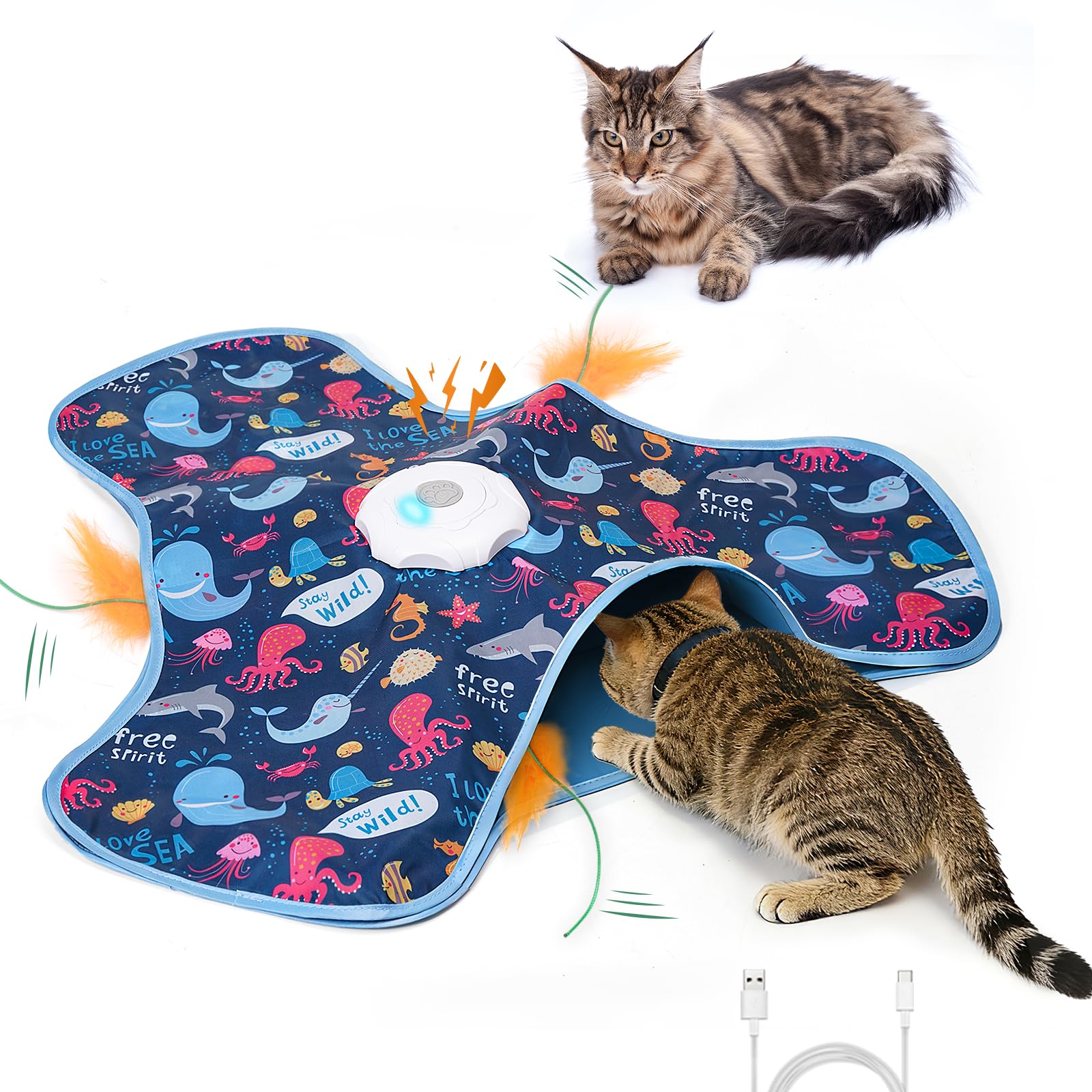 Tikibest Juguete Gato Interactivo con tacto activación, estimula juego independiente.