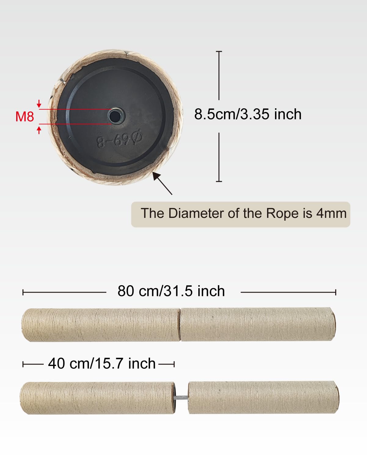 TIMHAKA cuerda sisal 4mm para repuesto duradero.
