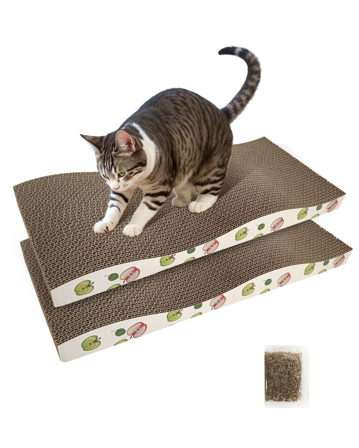 TIMHAKA rascador gatos cartón doble lados, protege muebles y satisface el rascar diario