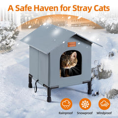 TIMSUNBER techo-impermeable gris: protección contra lluvia y nieve para el refugio felino.