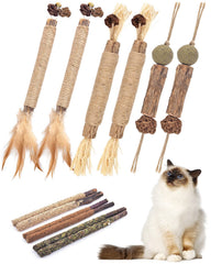 TINDTOP juguetes masticables para gatos, pack de doce, estimulan juego y alivian estrés.